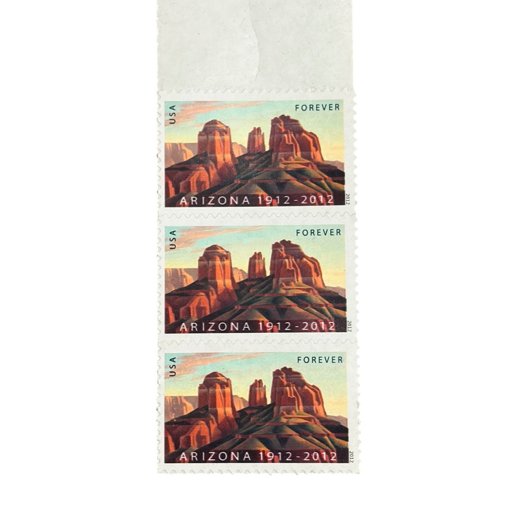 USPS Arizona Statehood Centennial Forever Stamps Strip of 3 Sedona 1912-2012